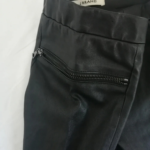 J Brand 100% Lamb Leather Skinny Pants with Zipper Ankles Moto Mobwife 2 - Picture 6 of 14